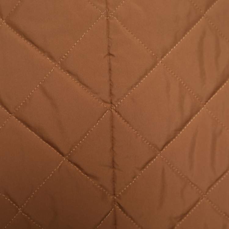 Pre Owned Salvatore Ferragamo Beige Quilted Nylon Button Front Jacket M