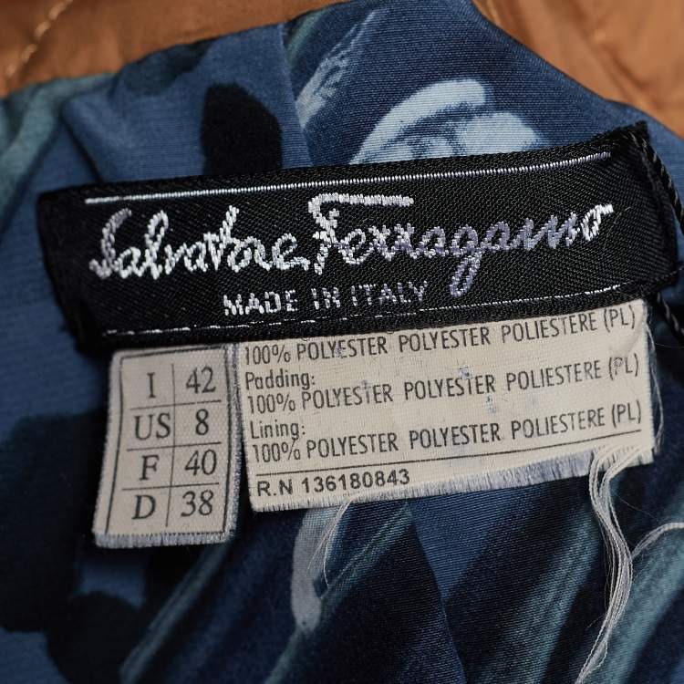 Pre Owned Salvatore Ferragamo Beige Quilted Nylon Button Front Jacket M