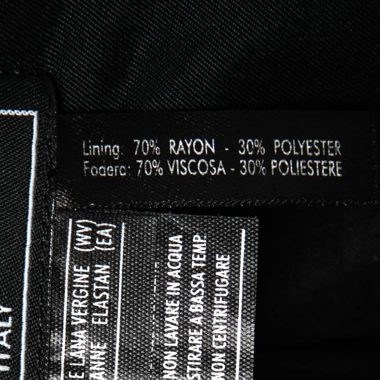 Pre Owned Salvatore Ferragamo Black Wool Tailored Single Breasted Blazer S