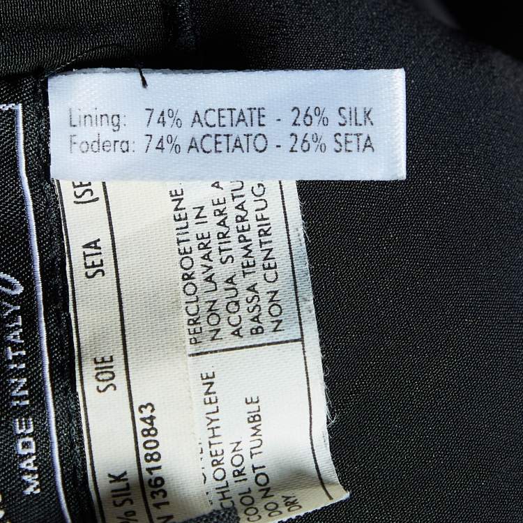 Pre Owned Salvatore Ferragamo Black Silk  Floral Detail Strapless Mini Dress M
