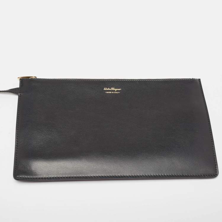 Pre Owned Salvatore Ferragamo Black/Blue Woven Leather Vara Bow Tote
