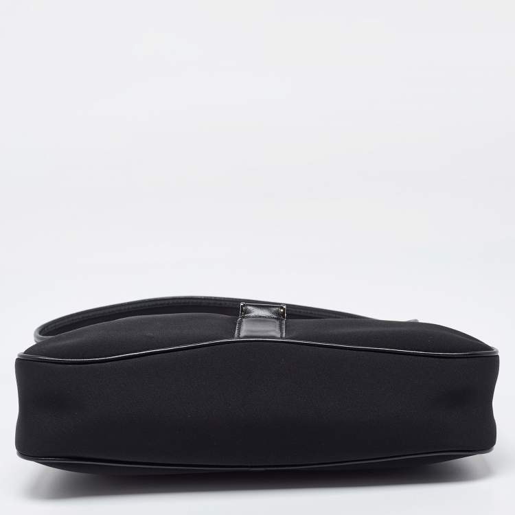 Pre Owned Salvatore Ferragamo Black Canvas and Leather Hobo