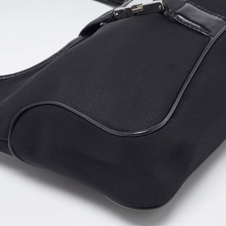 Pre Owned Salvatore Ferragamo Black Canvas and Leather Hobo