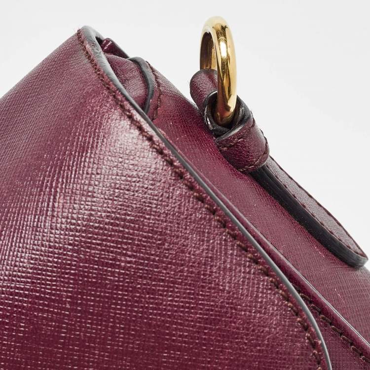 Pre Owned Salvatore Ferragamo Burgundy Leather Kelly Top Handle Bag