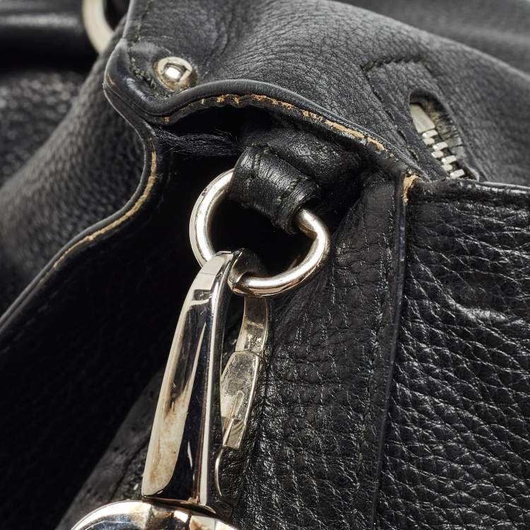 Pre Owned Salvatore Ferragamo Black Leather Large Sofia Top Handle Bag