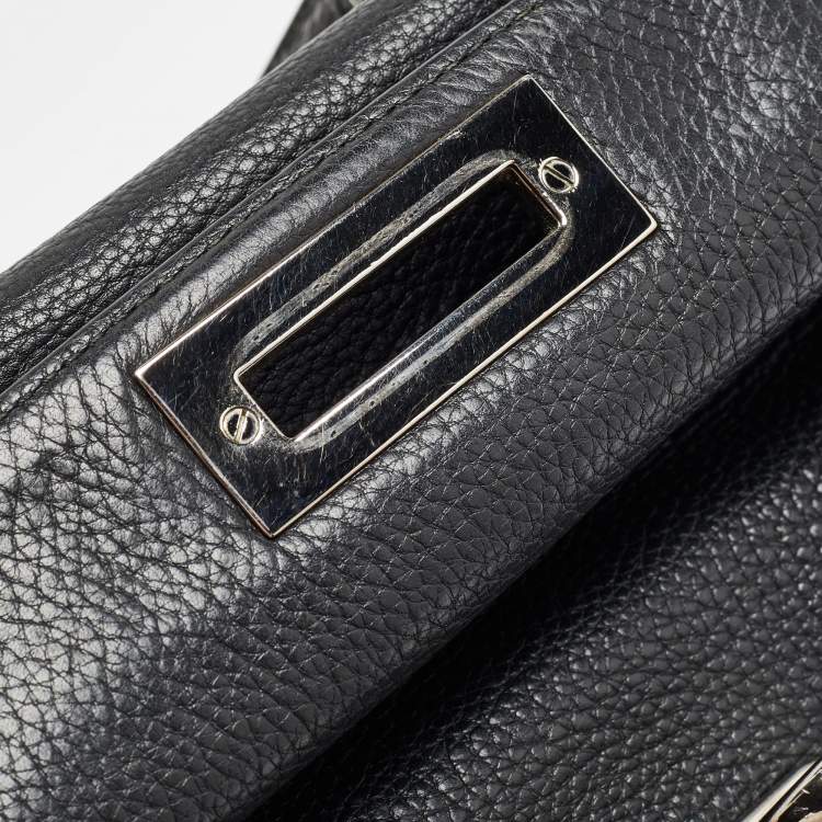 Pre Owned Salvatore Ferragamo Black Leather Large Sofia Top Handle Bag
