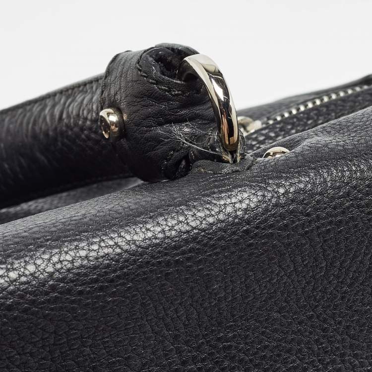 Pre Owned Salvatore Ferragamo Black Leather Large Sofia Top Handle Bag