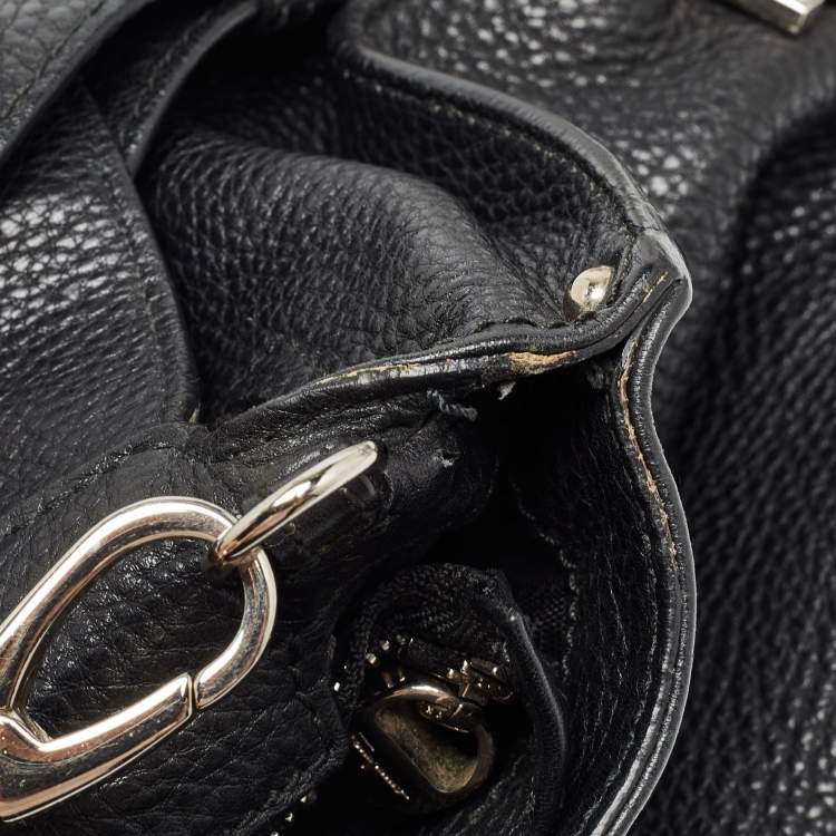 Pre Owned Salvatore Ferragamo Black Leather Large Sofia Top Handle Bag