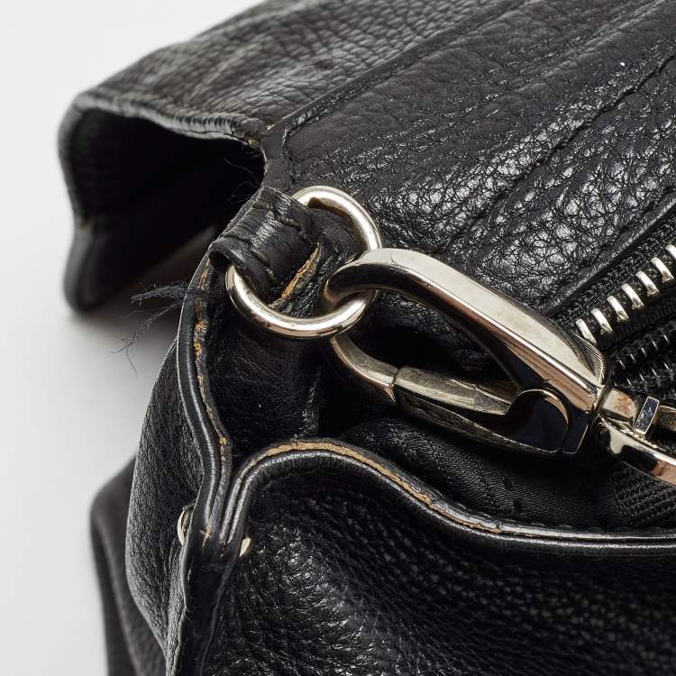 Pre Owned Salvatore Ferragamo Black Leather Large Sofia Top Handle Bag