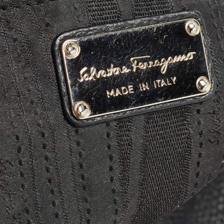 Pre Owned Salvatore Ferragamo Black Leather Large Sofia Top Handle Bag