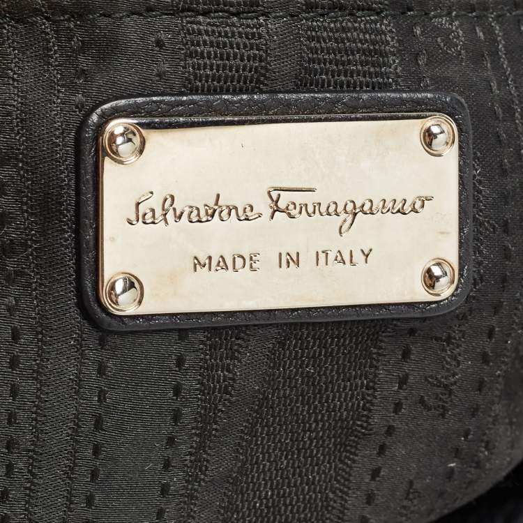 Pre Owned Salvatore Ferragamo Black Leather Large Sofia Top Handle Bag