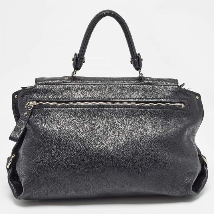 Pre Owned Salvatore Ferragamo Black Leather Large Sofia Top Handle Bag