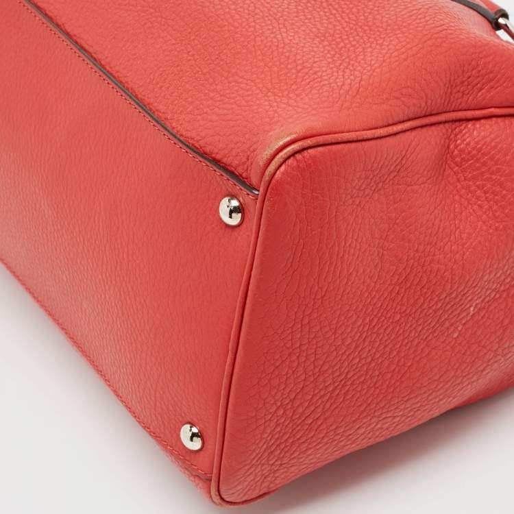 Pre Owned Salvatore Ferragamo Red Leather Isabel Boston Bag