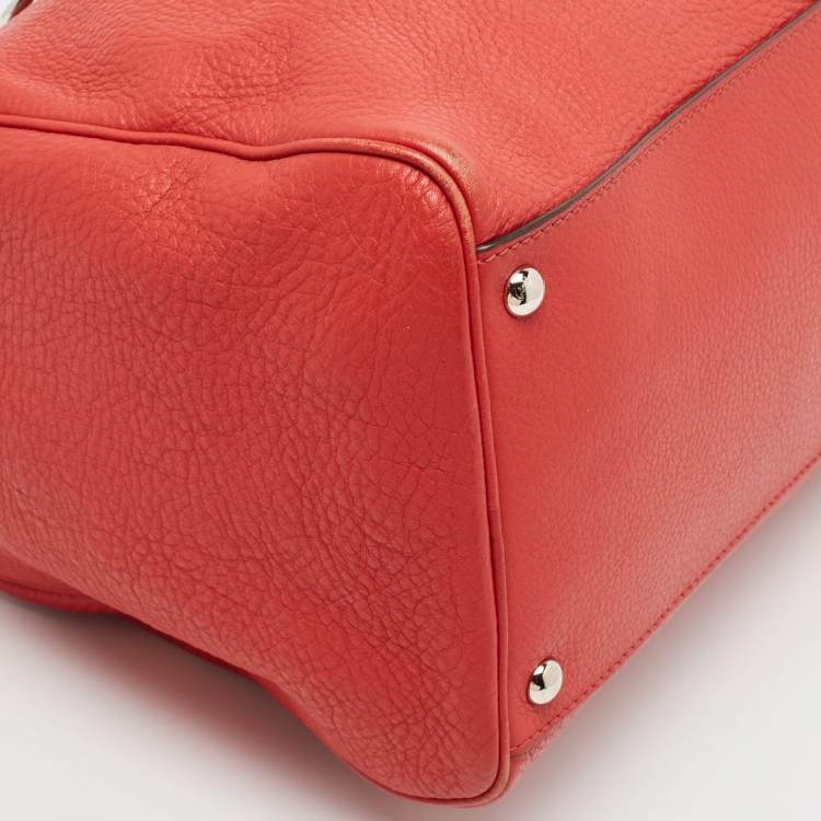Pre Owned Salvatore Ferragamo Red Leather Isabel Boston Bag