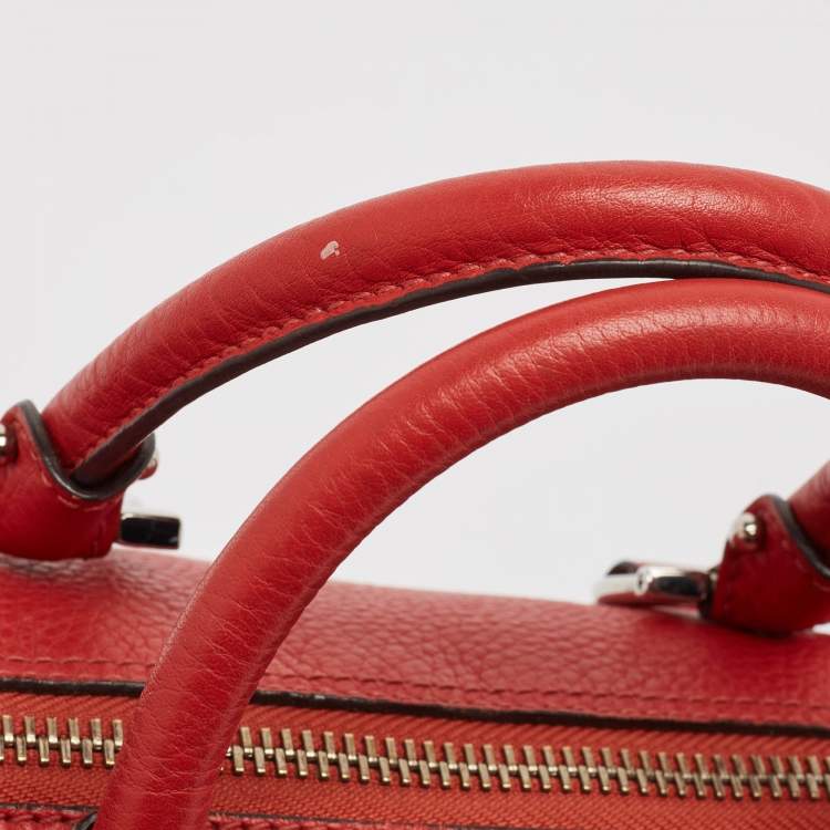 Pre Owned Salvatore Ferragamo Red Leather Isabel Boston Bag