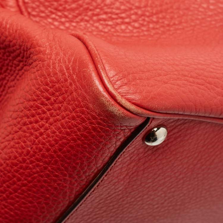 Pre Owned Salvatore Ferragamo Red Leather Isabel Boston Bag