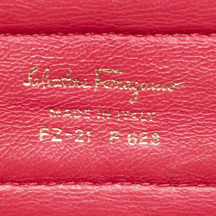 Pre Owned Salvatore Ferragamo Burgundy Leather Small Sofia Top Handle Bag
