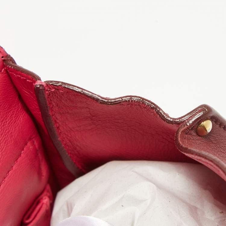 Pre Owned Salvatore Ferragamo Burgundy Leather Small Sofia Top Handle Bag
