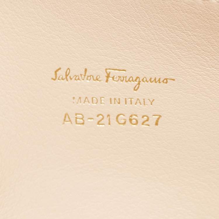 Pre Owned Salvatore Ferragamo Beige Leather and Suede Mini Studded Aileen Shoulder Bag