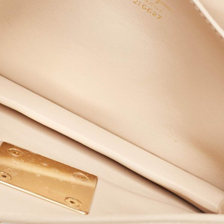 Pre Owned Salvatore Ferragamo Beige Leather and Suede Mini Studded Aileen Shoulder Bag