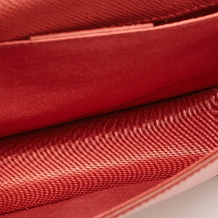 Pre Owned Salvatore Ferragamo Brick Red Leather Mini Gancini Top Handle Bag