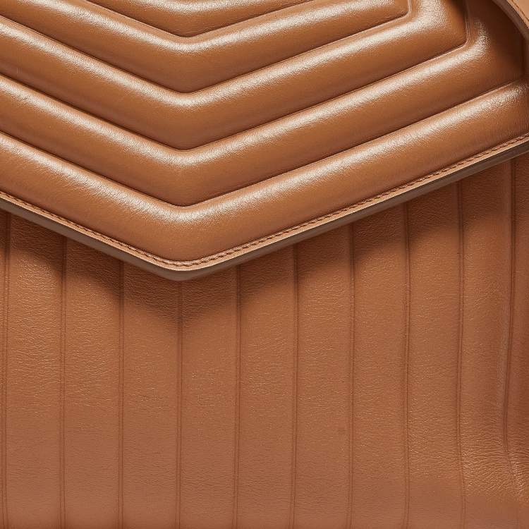Pre Owned Salvatore Ferragamo Tan Quilt Leather Shoulder Bag