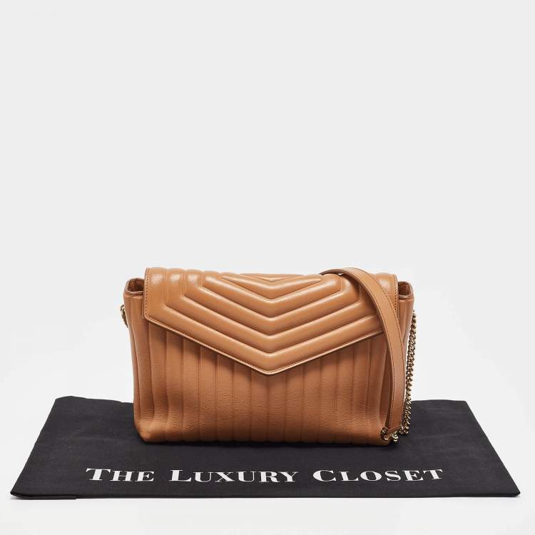 Pre Owned Salvatore Ferragamo Tan Quilt Leather Shoulder Bag