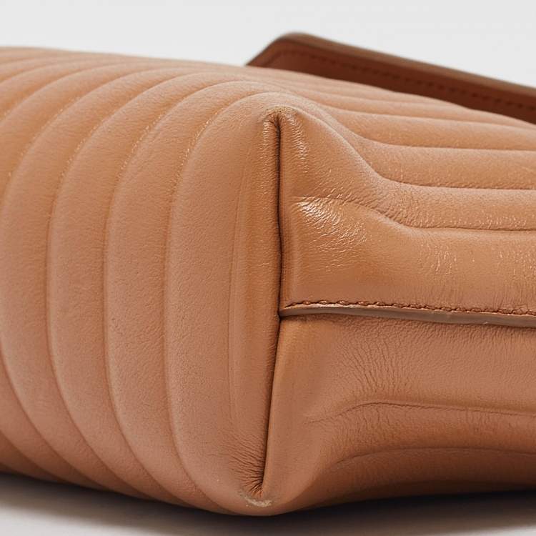 Pre Owned Salvatore Ferragamo Tan Quilt Leather Shoulder Bag