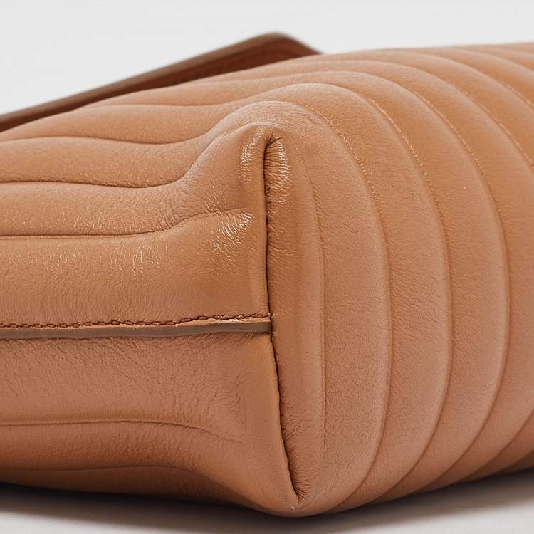 Pre Owned Salvatore Ferragamo Tan Quilt Leather Shoulder Bag