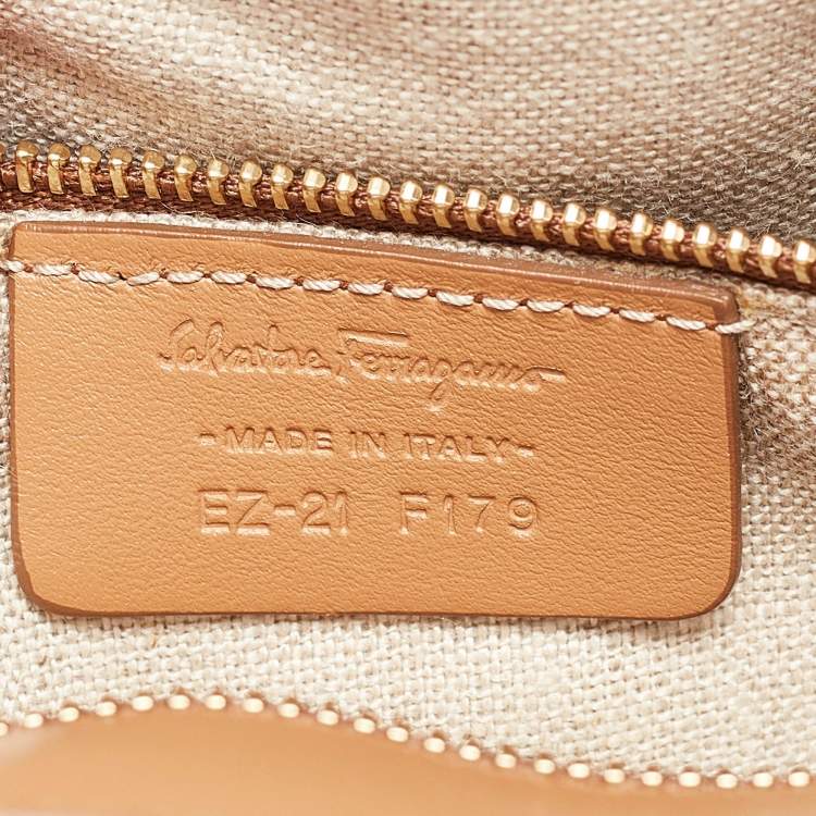 Pre Owned Salvatore Ferragamo Tan Quilt Leather Shoulder Bag
