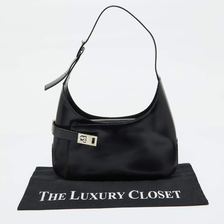 مملوكة مسبقًا Salvatore Ferragamo Black Leather Hobo