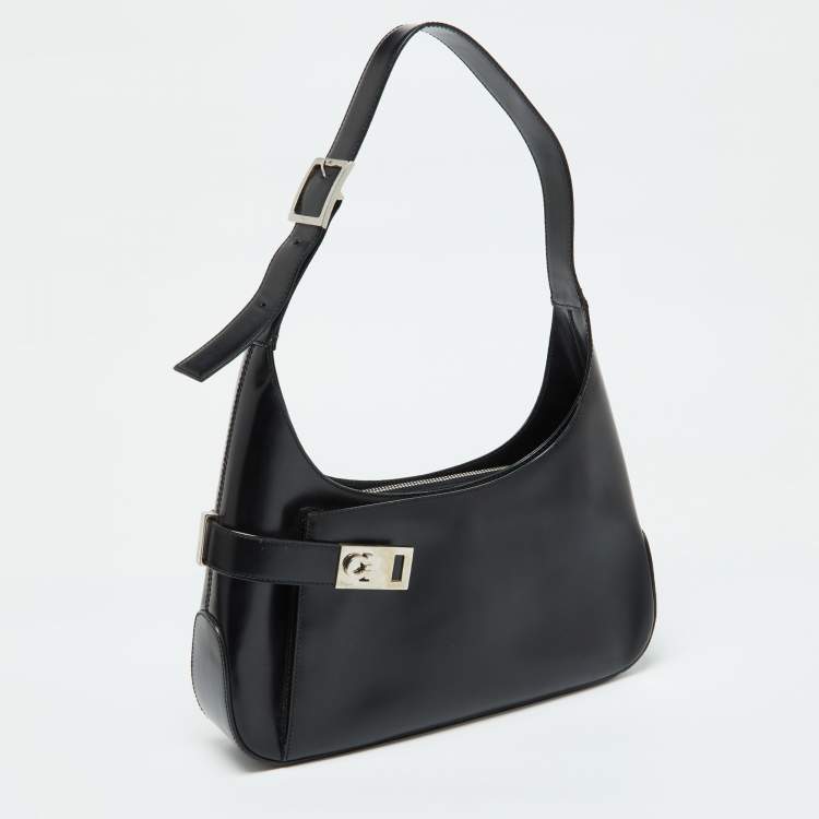 مملوكة مسبقًا Salvatore Ferragamo Black Leather Hobo