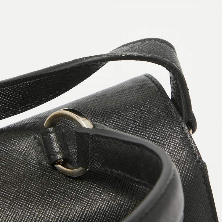 Pre Owned Salvatore Ferragamo Black Leather Kelly Top Handle Bag
