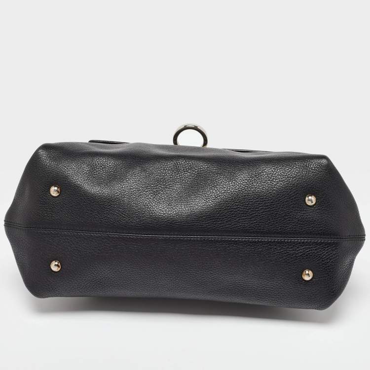 مملوكة مسبقًا Salvatore Ferragamo Black Leather Sofia Top Handle Bag
