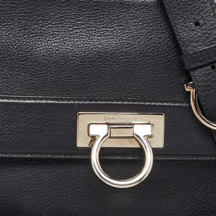 مملوكة مسبقًا Salvatore Ferragamo Black Leather Sofia Top Handle Bag