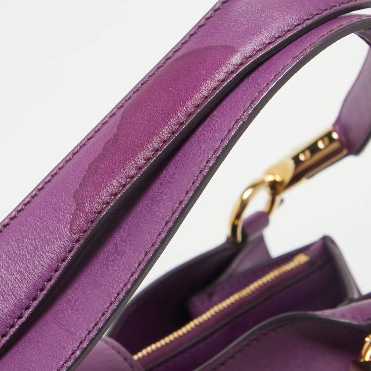 Pre Owned Salvatore Ferragamo Purple Leather Enny Hobo