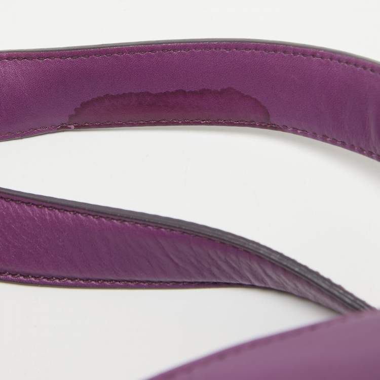 Pre Owned Salvatore Ferragamo Purple Leather Enny Hobo
