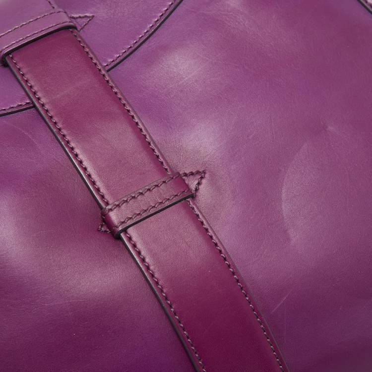 Pre Owned Salvatore Ferragamo Purple Leather Enny Hobo