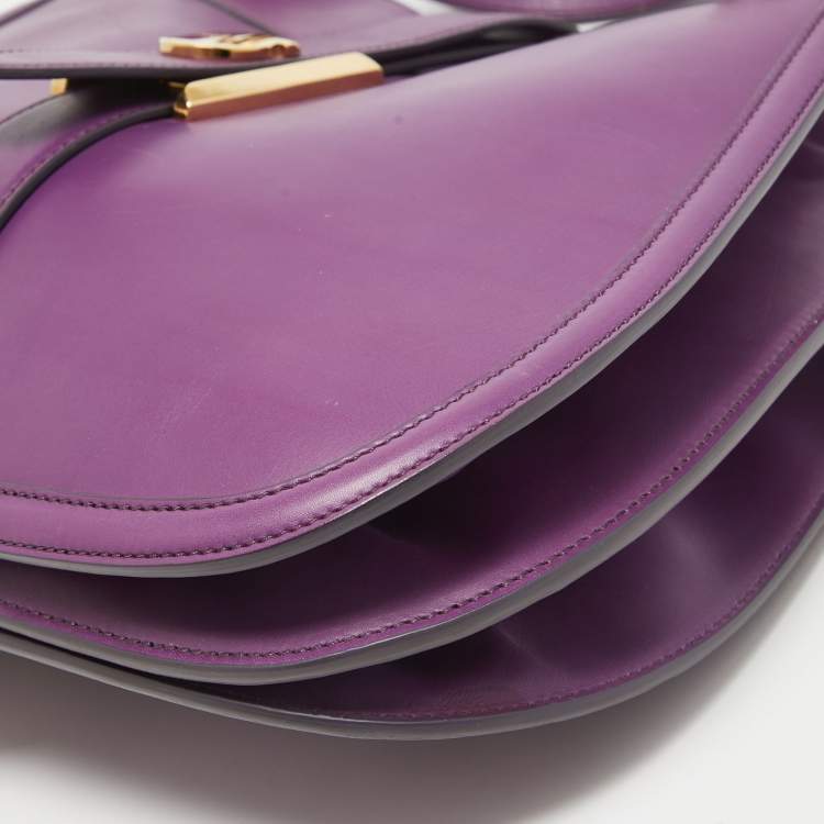 Pre Owned Salvatore Ferragamo Purple Leather Enny Hobo