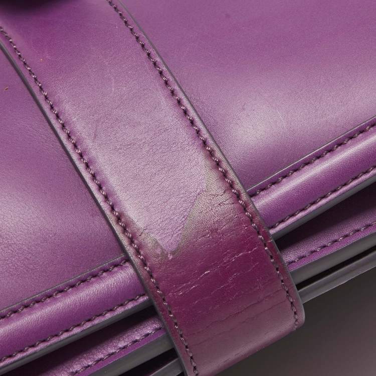 Pre Owned Salvatore Ferragamo Purple Leather Enny Hobo