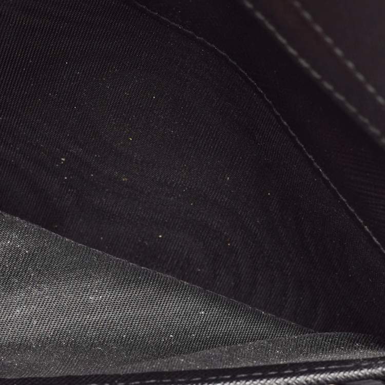 Pre Owned Salvatore Ferragamo Black Leather Gancini Clasp Continental Wallet