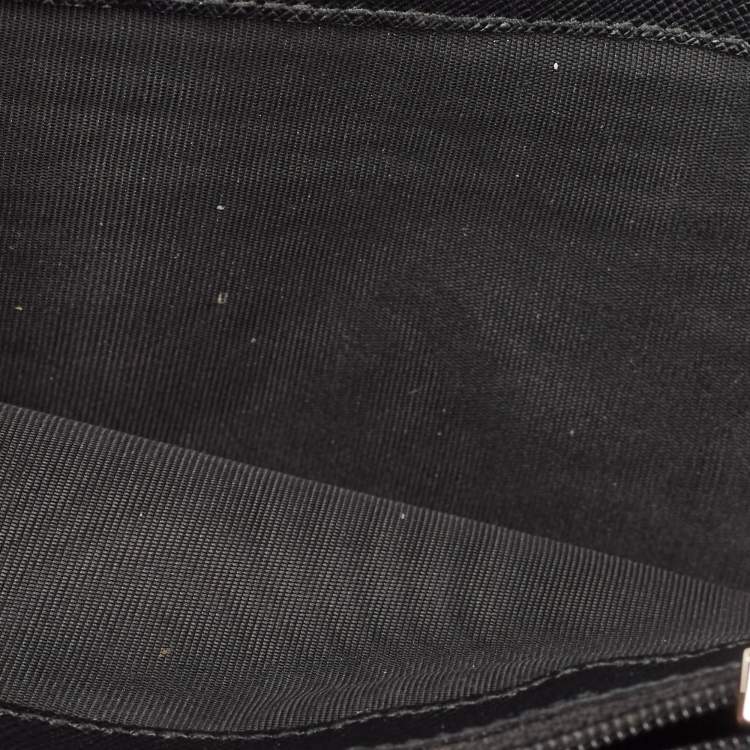 Pre Owned Salvatore Ferragamo Black Leather Gancini Clasp Continental Wallet