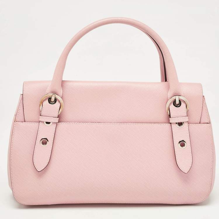 Pre Owned Salvatore Ferragamo Pink Leather Gancini Satchel