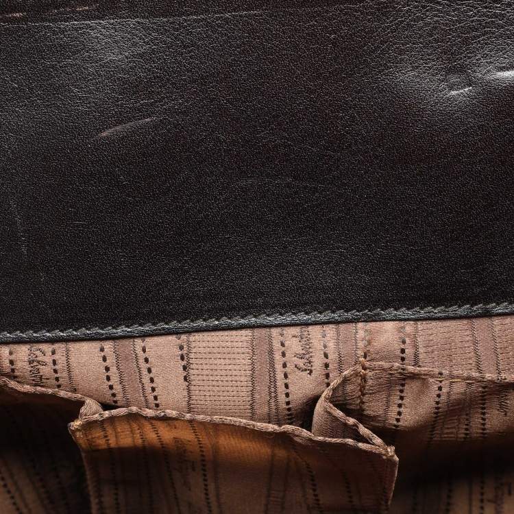 Pre Owned Salvatore Ferragamo Brown Two Tone Leather W Satchel