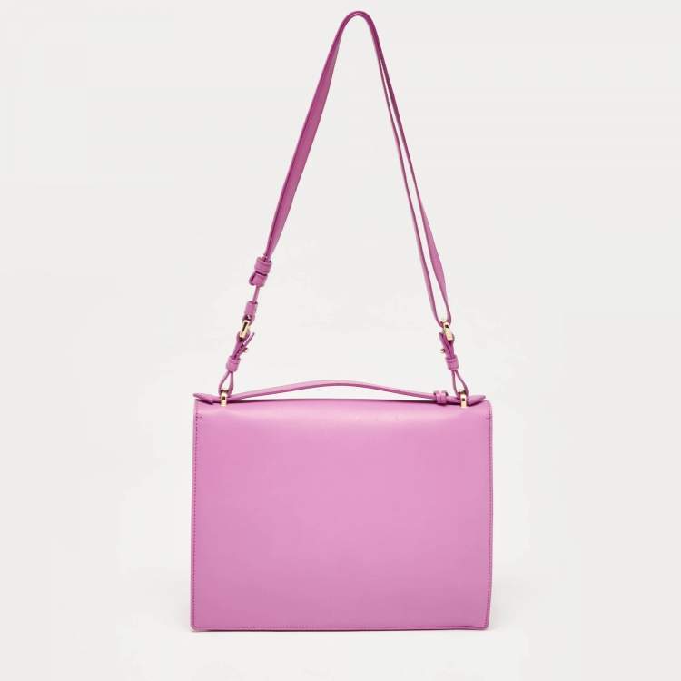 Pre Owned Salvatore Ferragamo Fuchsia Leather Marisol Top Handle Bag