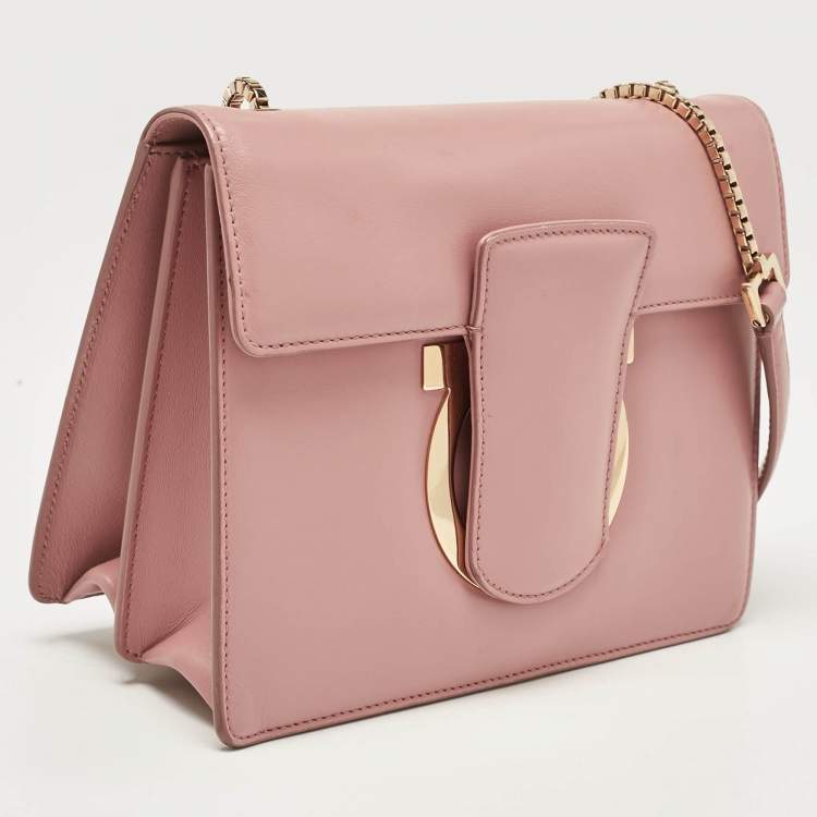 Pre Owned Salvatore Ferragamo Pink Leather Thalia Shoulder Bag