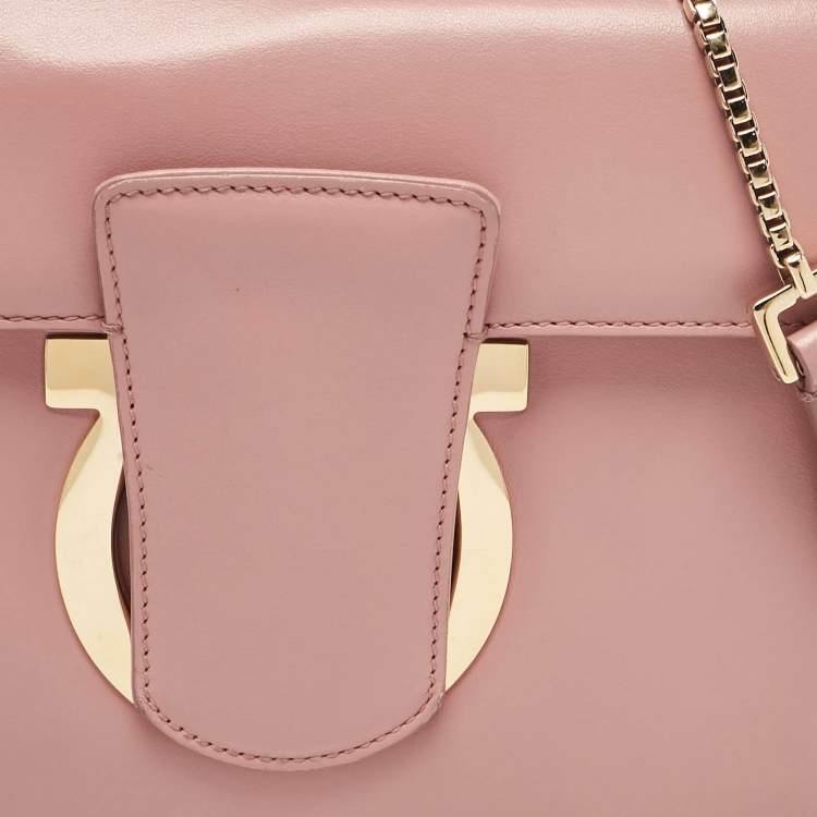 Pre Owned Salvatore Ferragamo Pink Leather Thalia Shoulder Bag