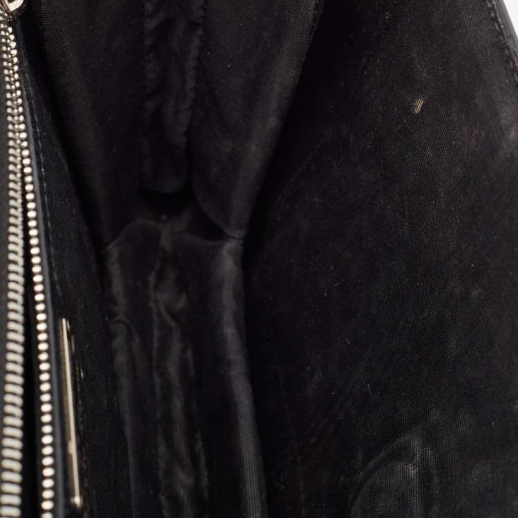 Pre Owned Salvatore Ferragamo Black Leather Vara Bow Chain Shoulder Bag