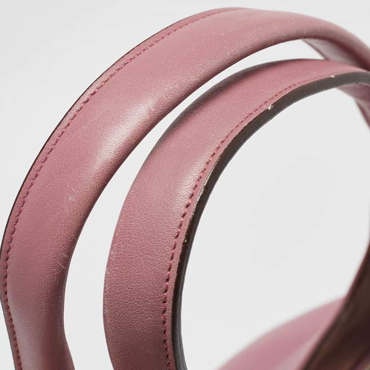 Pre Owned Salvatore Ferragamo Pink Leather and Suede Gancini Pocket Shoulder Bag