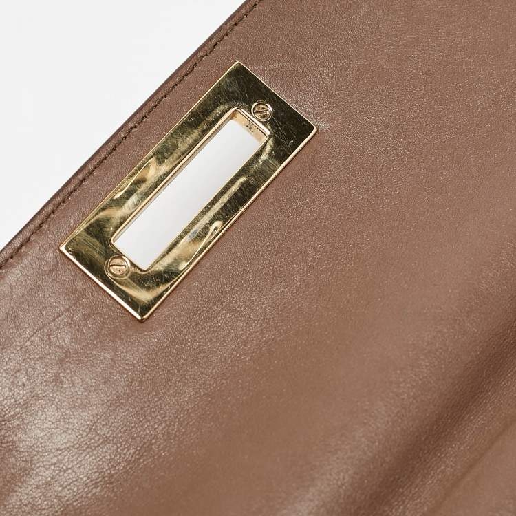 Pre Owned Salvatore Ferragamo Beige Leather Medium Sofia Top Handle Bag